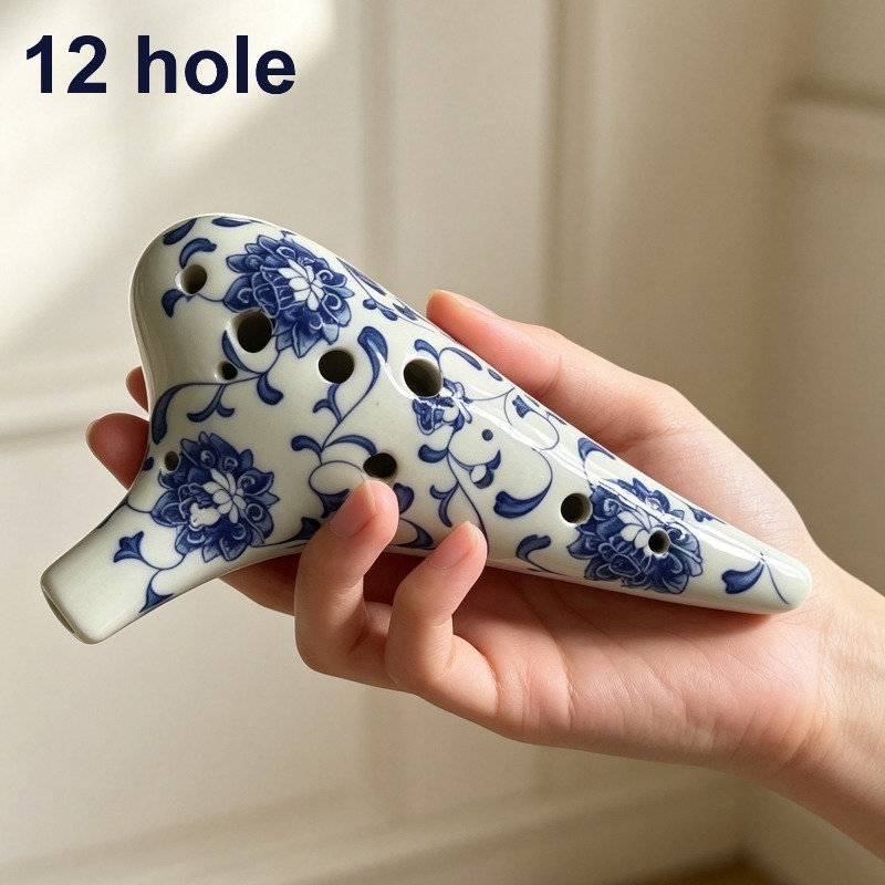 Musical Instrument Lute - 12 Delikli Ocarina, Profesyonel Seramik Flüt,