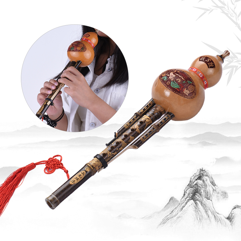 Çin el yapımı siyah bambu Hulu - Musical Instrument Lute incelemesi ve fiyatı