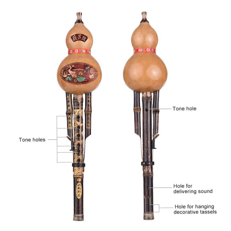 Çin el yapımı siyah bambu Hulu - Musical Instrument Lute incelemesi ve fiyatı