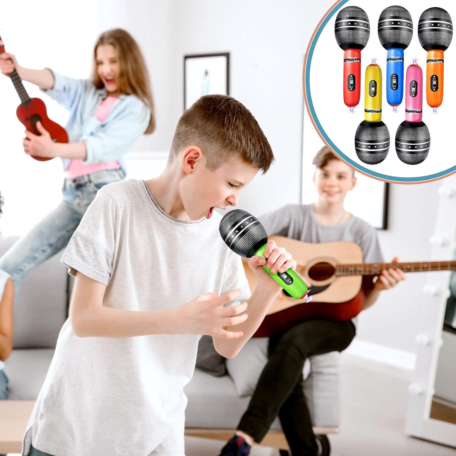 4 adet Şişme Mikrofonlar Rastg - Musical Instrument That You Blow Into incelemesi ve fiyatı